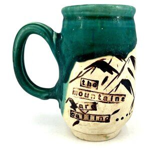 AlexApland Studio Art Pottery Mug The Mountains are calling, I must go 6" Tall